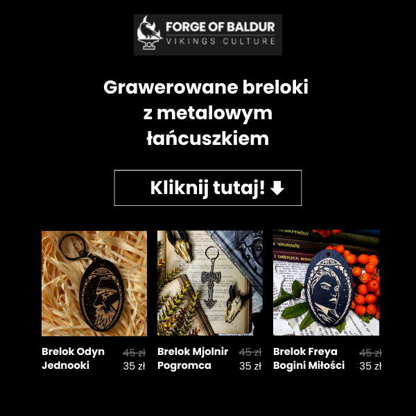 Drewniane breloki z grawerem nordyckich bogów